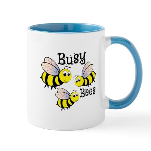 White/Blue Inside - Busy Bees Mugs