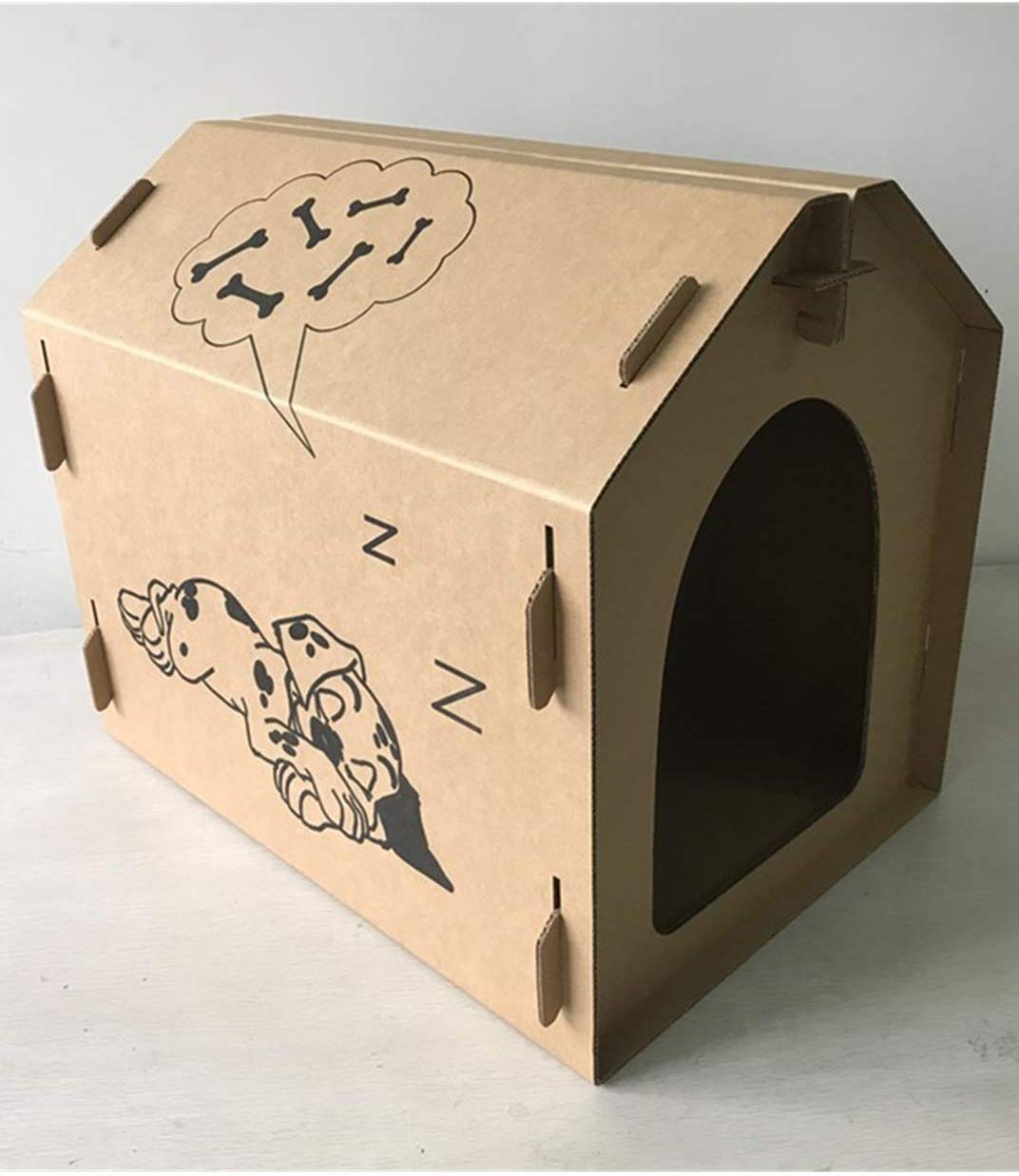 Premium Cardboard Dog House - Durable & Eco-Friendly Pet Condo Apartment for Small to Medium Dogs | Indoor & Outdoor Use for Play, Rest & Training