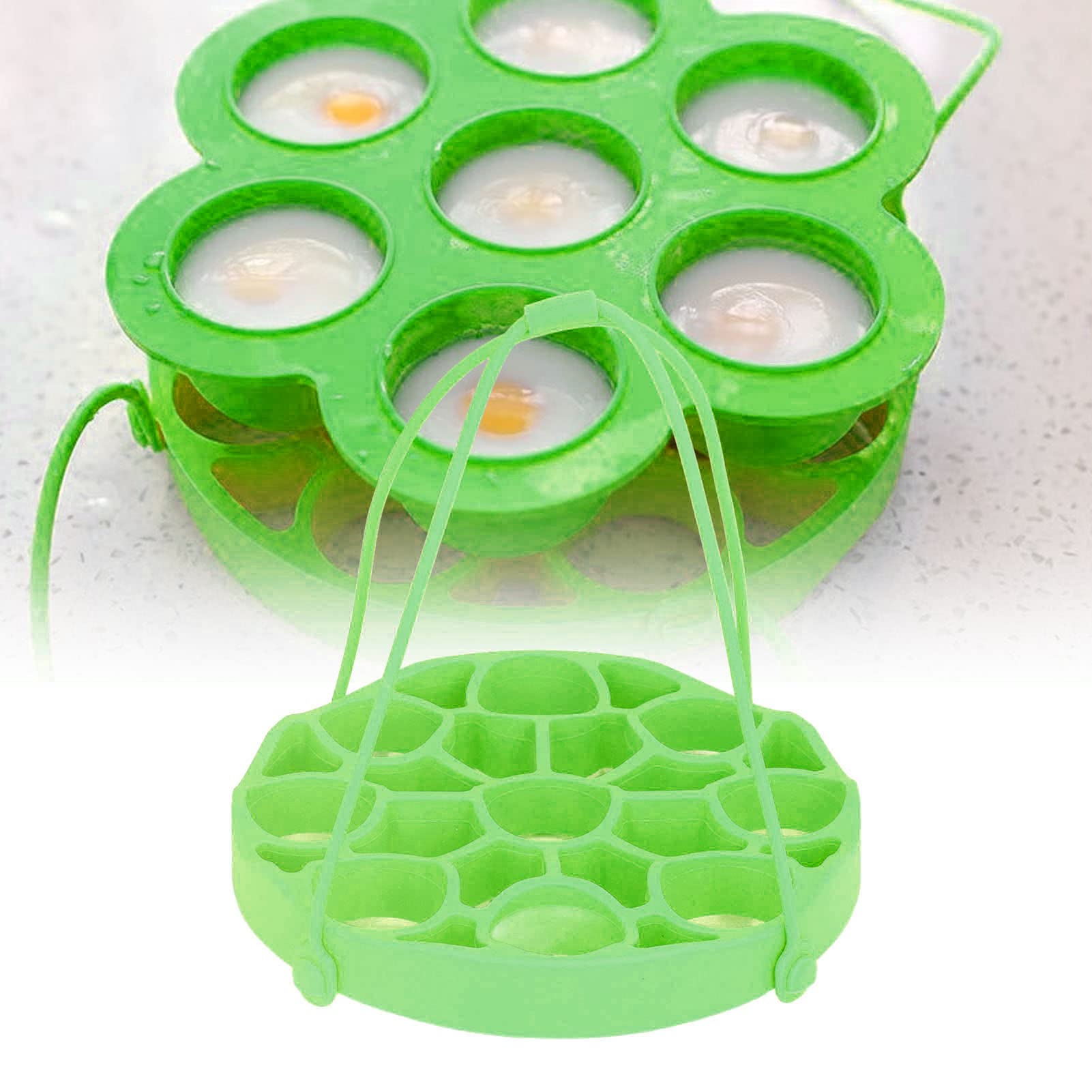 **Omabeta Silicone Egg Steamer Rack – Food Grade, Heat-Resistant & Reusable Pressure Cooker Accessory with Detachable Steam Mat – Perfect for Boiling Eggs, Steaming Vegetables & Baking (Green)**    *(Use Cases: Ideal for meal prep, healthy cooking, and kitchen organization – great for hard-boiled eggs, veggie steaming, and pressure cooker baking.)*