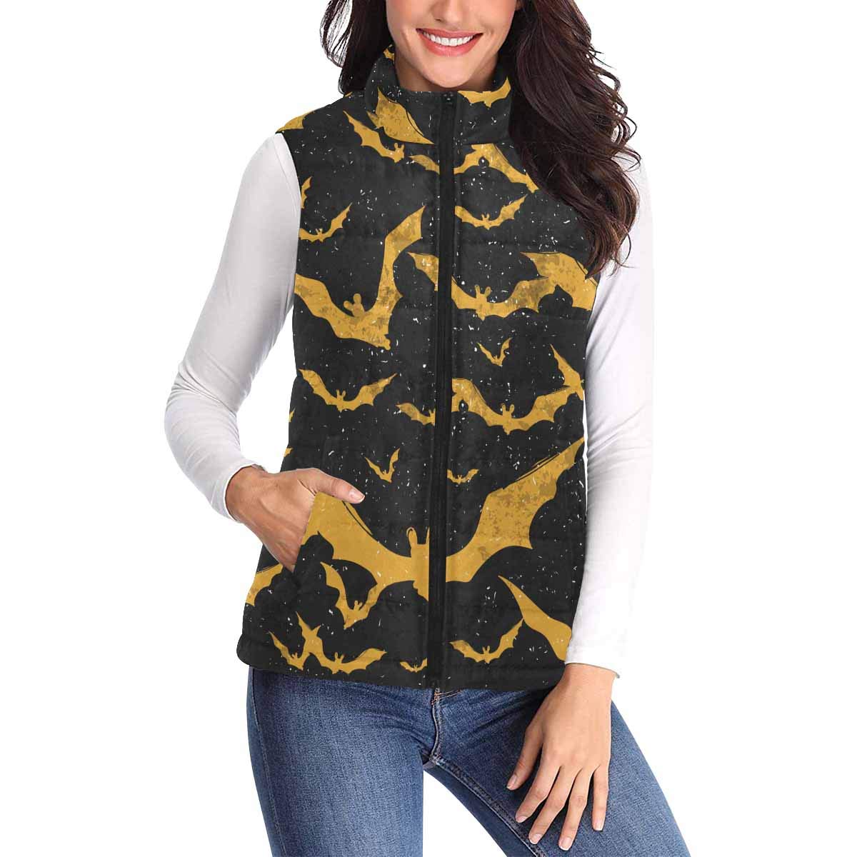 InterestPrint Women's Floral Print Sleeveless Padded Vest with Zipper & Pockets - Lightweight Travel Jacket for Outdoor Activities, Casual Wear & Spring Fashion