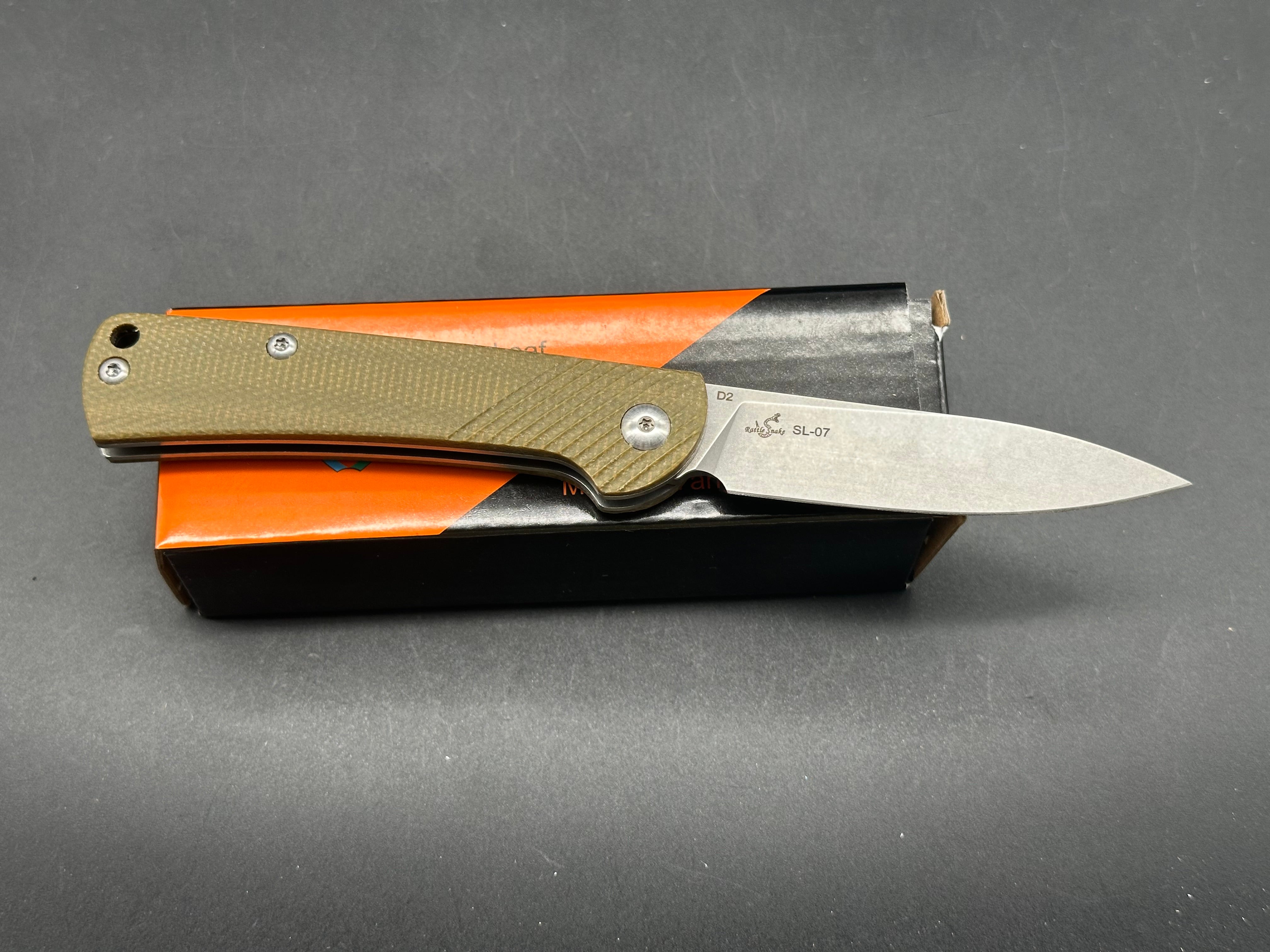 Sixleaf SL07 Slip Joint Pocket Knife with Green Micarta Scales & D2 Steel Blade - Perfect for EDC, Camping, and Outdoor Adventures