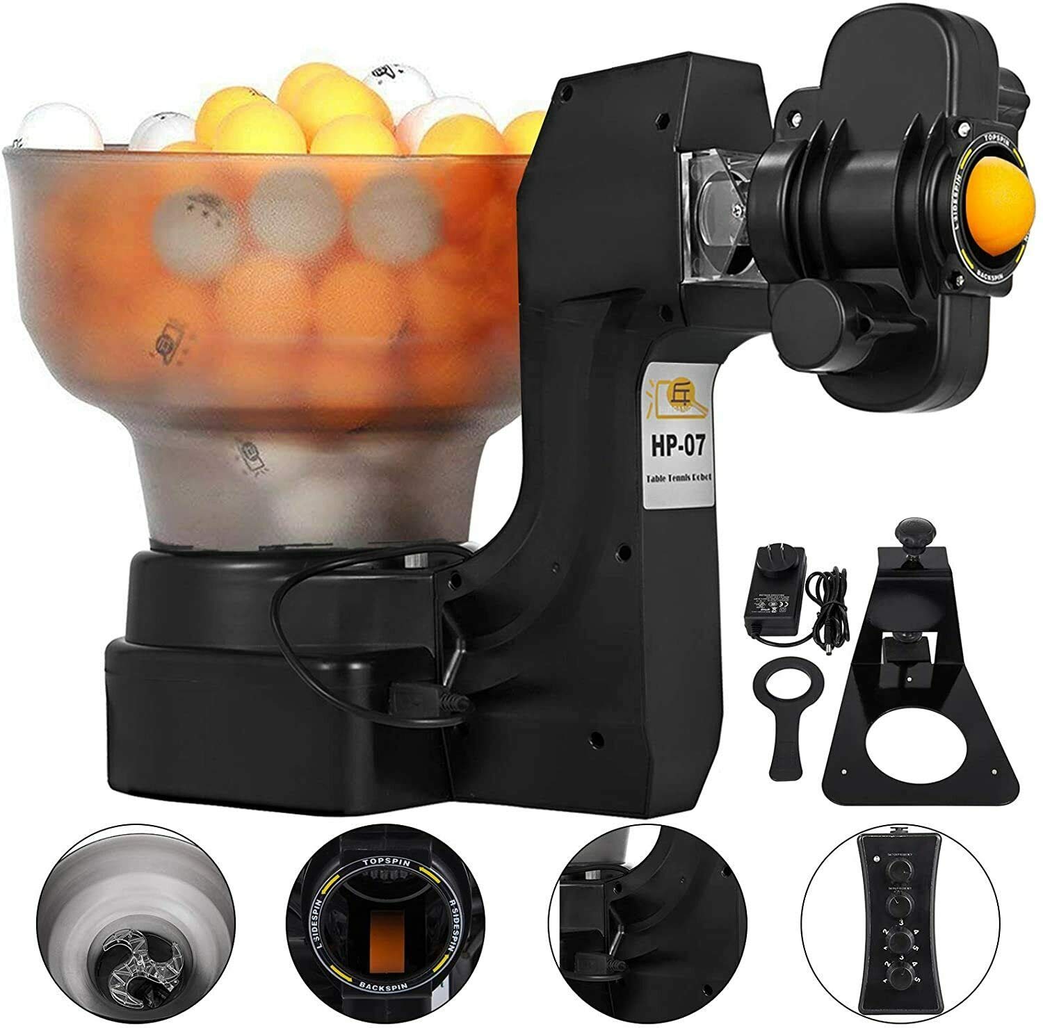 110V Automatic Ping Pong Ball Machine - Adjustable Rotation & Swing Frequency for Table Tennis Training | Perfect for Home Practice, Club Drills & Professional Coaching Sessions