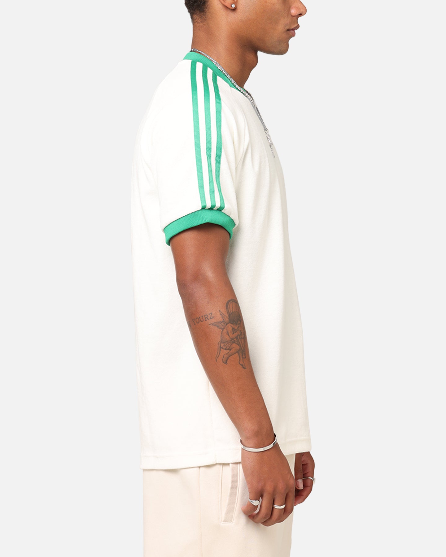 Adidas Originals 70's Cali Vintage T-Shirt for Men - Off White Retro Style Cotton Tee | Casual Streetwear & 90s Fashion Outfit