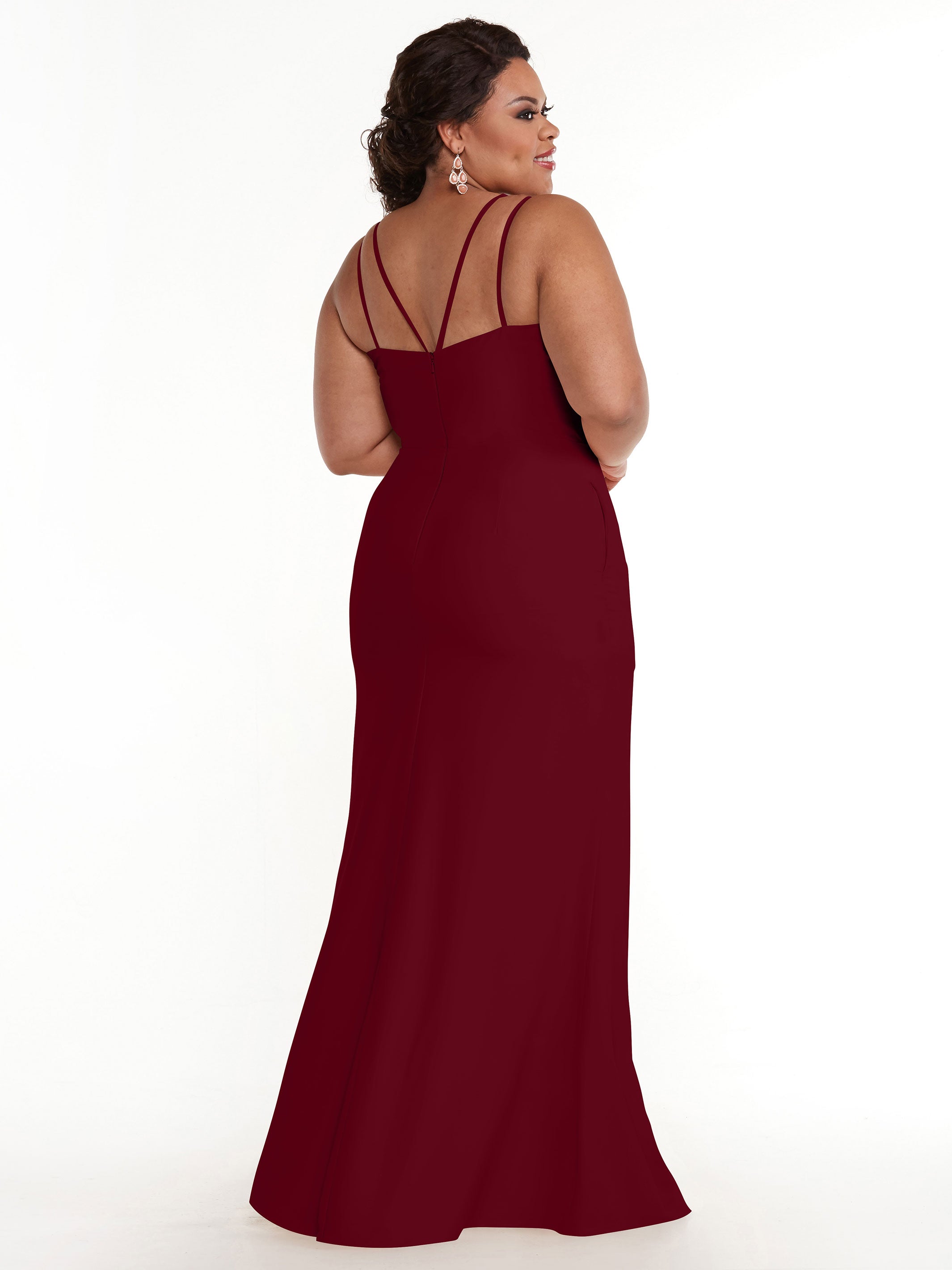 Elegant 83030 Sheath Stretch Chiffon Bridesmaid Dress with Bateau Neckline & High Slit - Perfect for Weddings, Formal Events & Evening Parties
