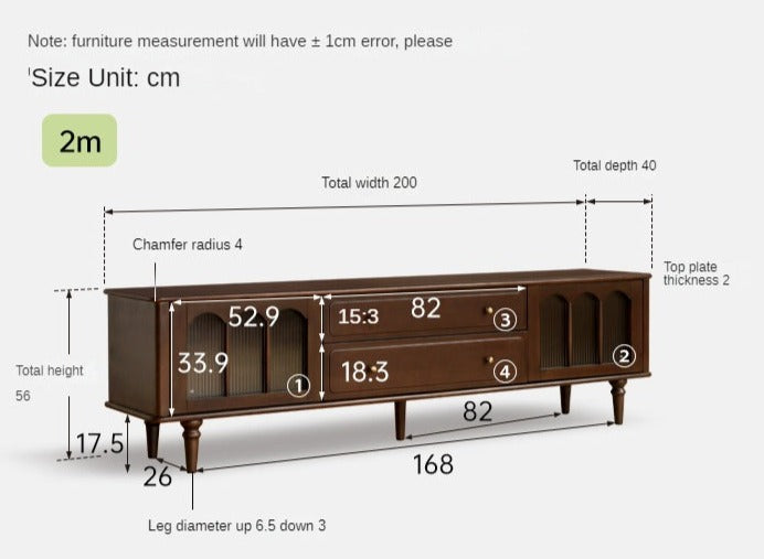 Stylish Poplar Solid Wood TV Stand - American Modern Design for Living Room & Home Theater Setup