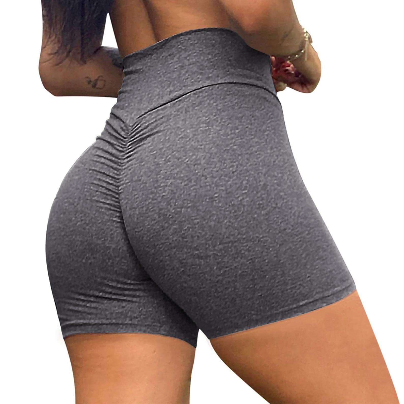 Women's High Waist Gym Shorts - Tummy Control Yoga Shorts for Women, Workout Running Fitness Pants with Butt Lifting Design - Perfect for Yoga, Running & Gym Workouts