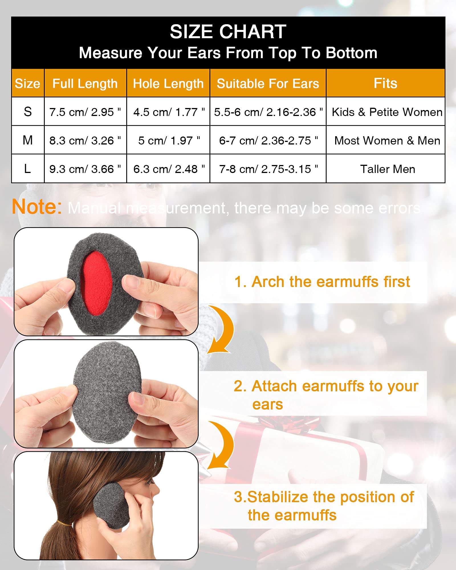 SATINIOR 2 Pairs Bandless Earmuffs - Winter Ear Warmers & Covers for Women & Men - Soft Fleece Ear Protection for Cold Weather - Perfect for Outdoor Activities, Skiing, Running & Work