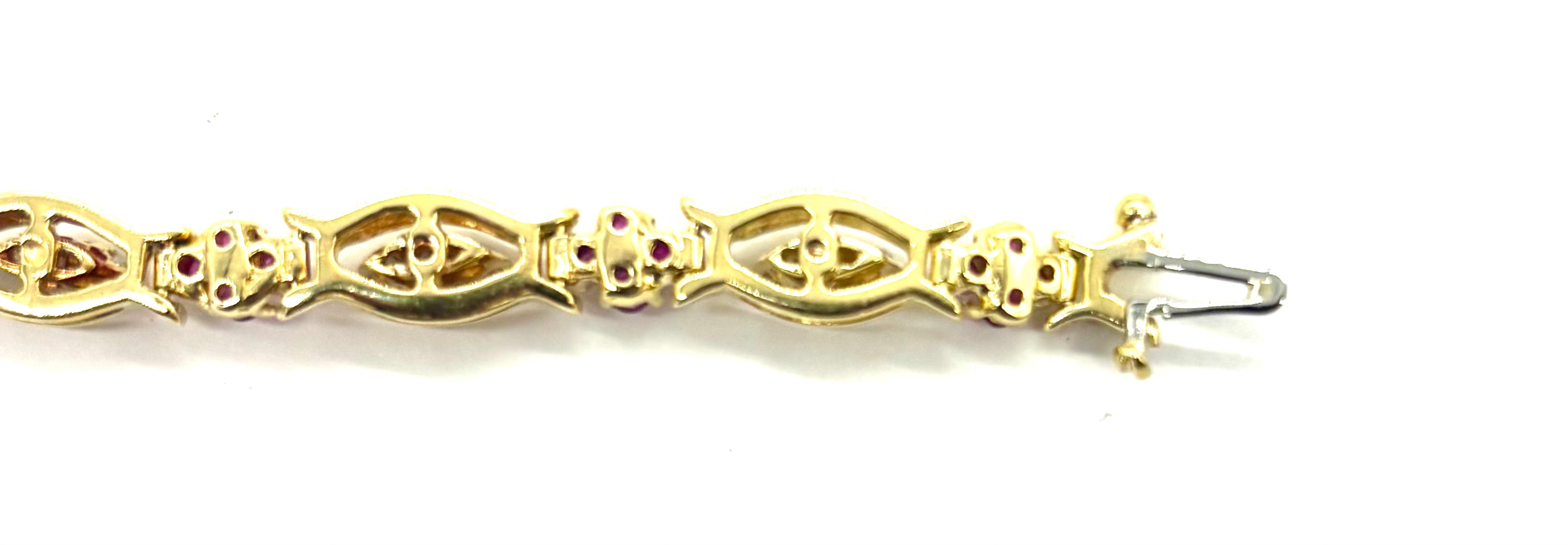 18K Gold Diamond & Ruby Cutout Bracelet for Women - Elegant Stackable Jewelry for Parties, Weddings & Special Occasions