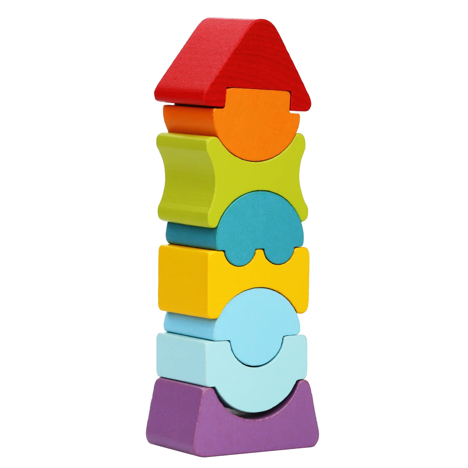 Cubika Wooden Flexible Tower - Stacking Blocks for Kids, Montessori Learning Toy for Toddlers - Perfect for Home, Classroom & Playroom Educational Activities