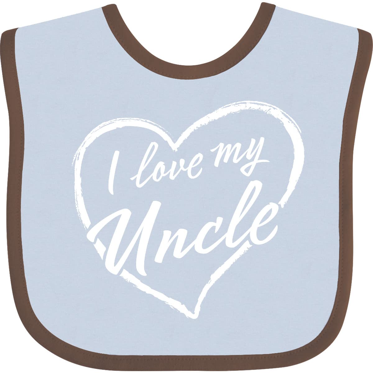 Inktastic I Love My Uncle White Chalk Heart Baby Bib - Soft & Absorbent for Infants, Perfect for Feeding Time & Family Gatherings