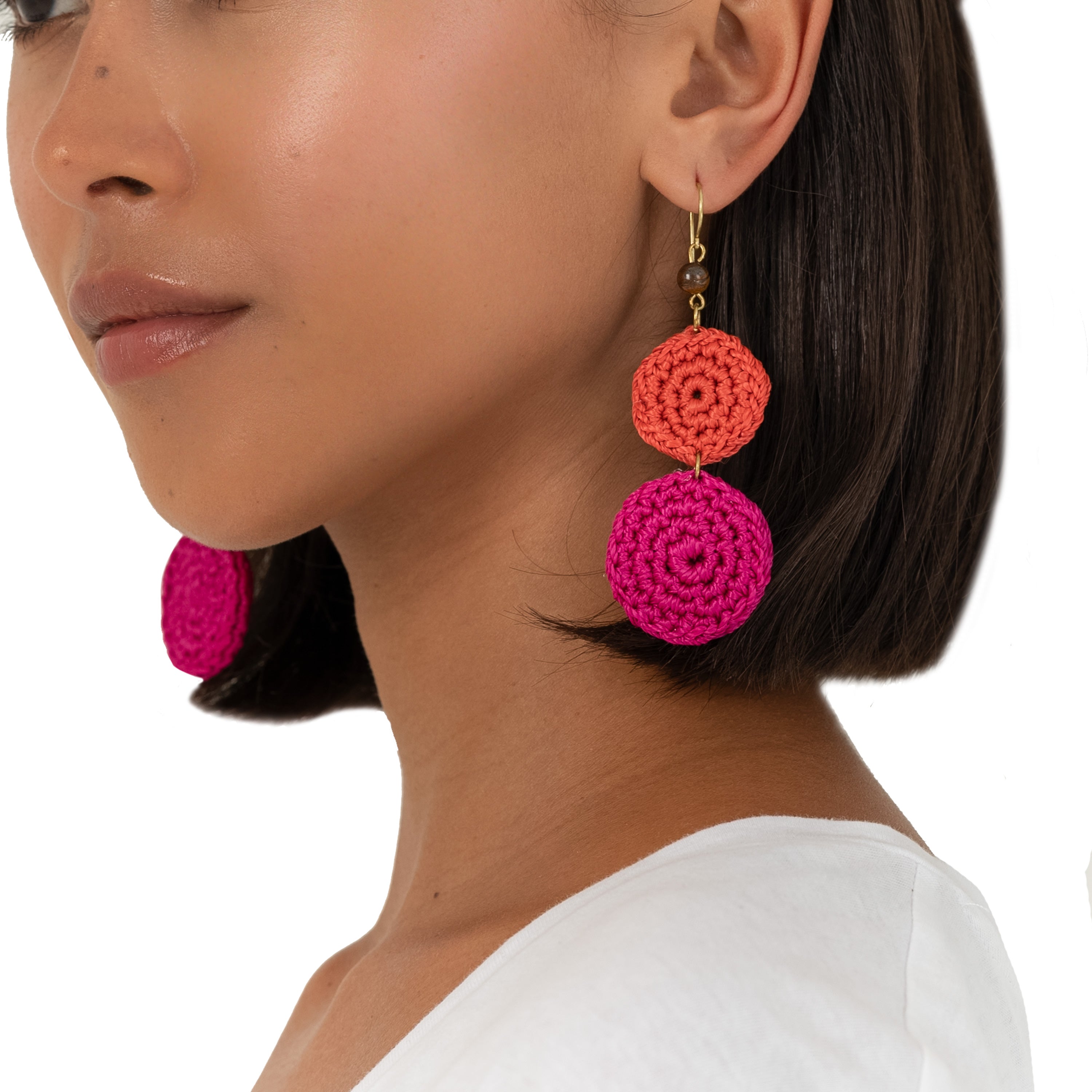 Elegant Jasper Double Disc Earrings for Women - Boho Chic Dangle Jewelry for Casual & Party Wear