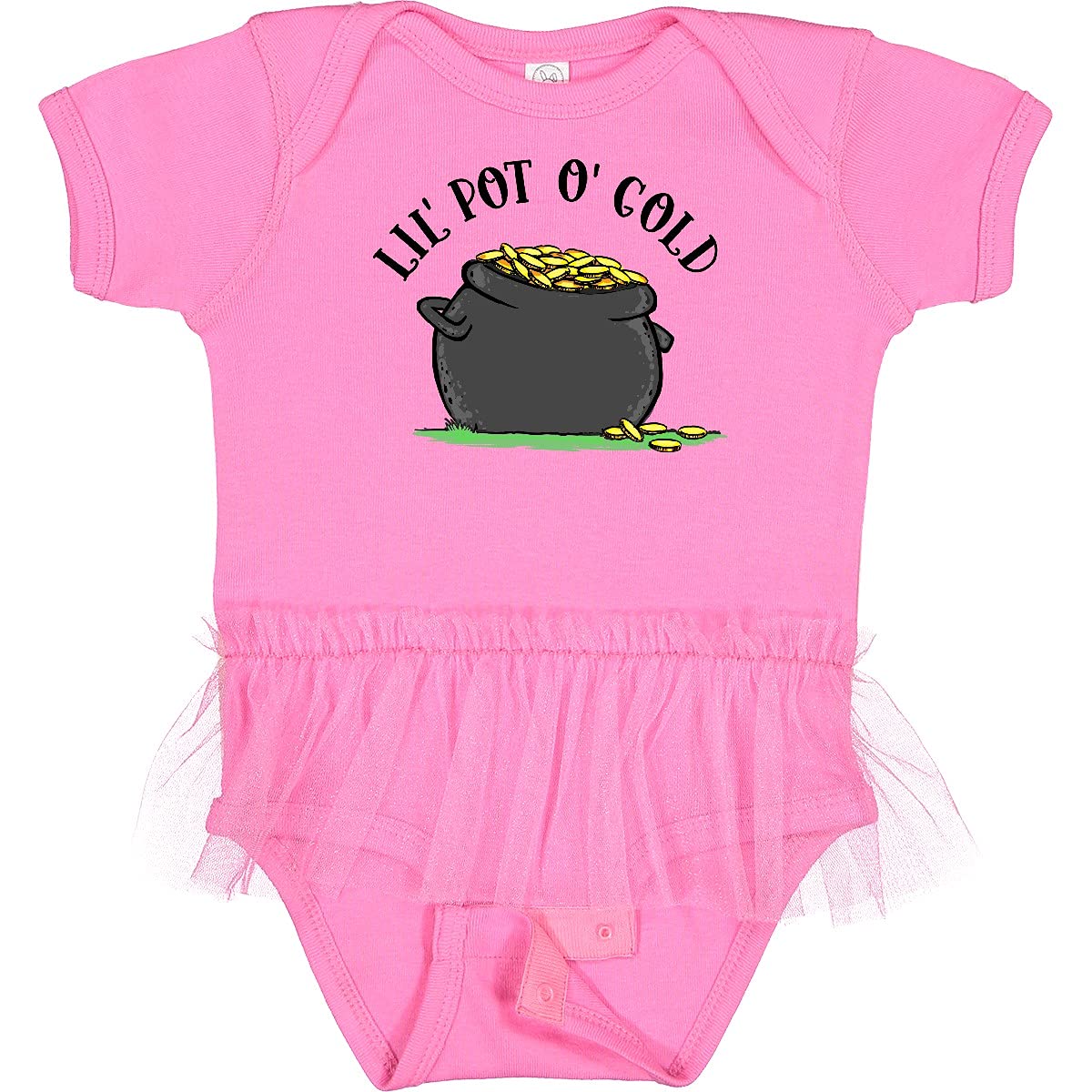 Inktastic St. Patrick's Day Lil' Pot of Gold Infant Tutu Bodysuit - Cute Baby Outfit for St. Patrick's Day Celebrations, Parties & Photo Shoots