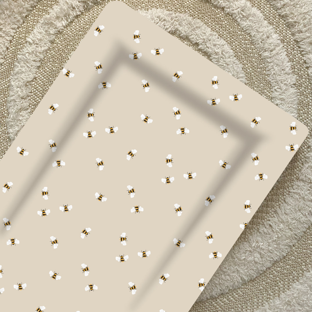 Soft & Waterproof Baby Changing Mat with Adorable Bee Print - Perfect for Nursery, Travel & Diaper Changes at Home