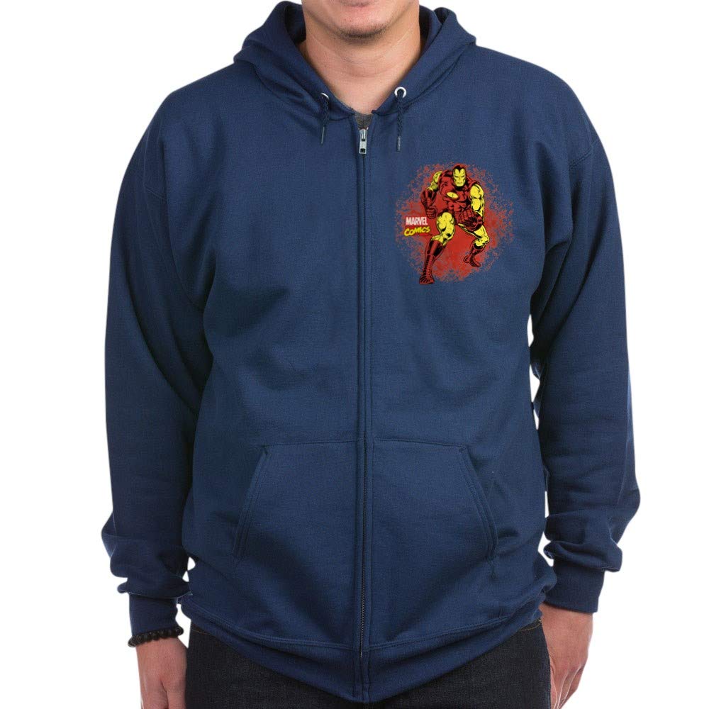 Iron Man Fist Zip Hoodie - Marvel Superhero Graphic Pullover Sweatshirt for Men & Women (Dark) | Casual Wear, Cosplay, Comic Con & Superhero Fans Gift