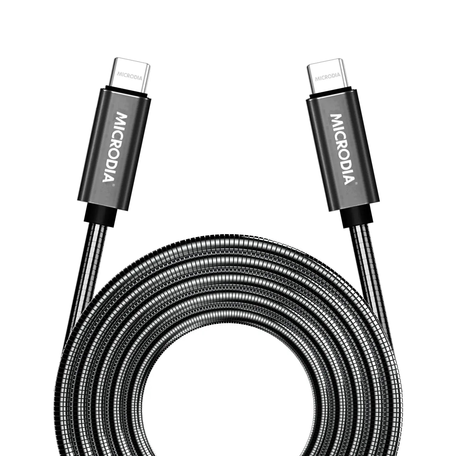 MICRODIA ExeCable™ Steel PD60W USB C to USB C Fast Charging & Data Sync Cable - Durable for Travel, Office & Home Use