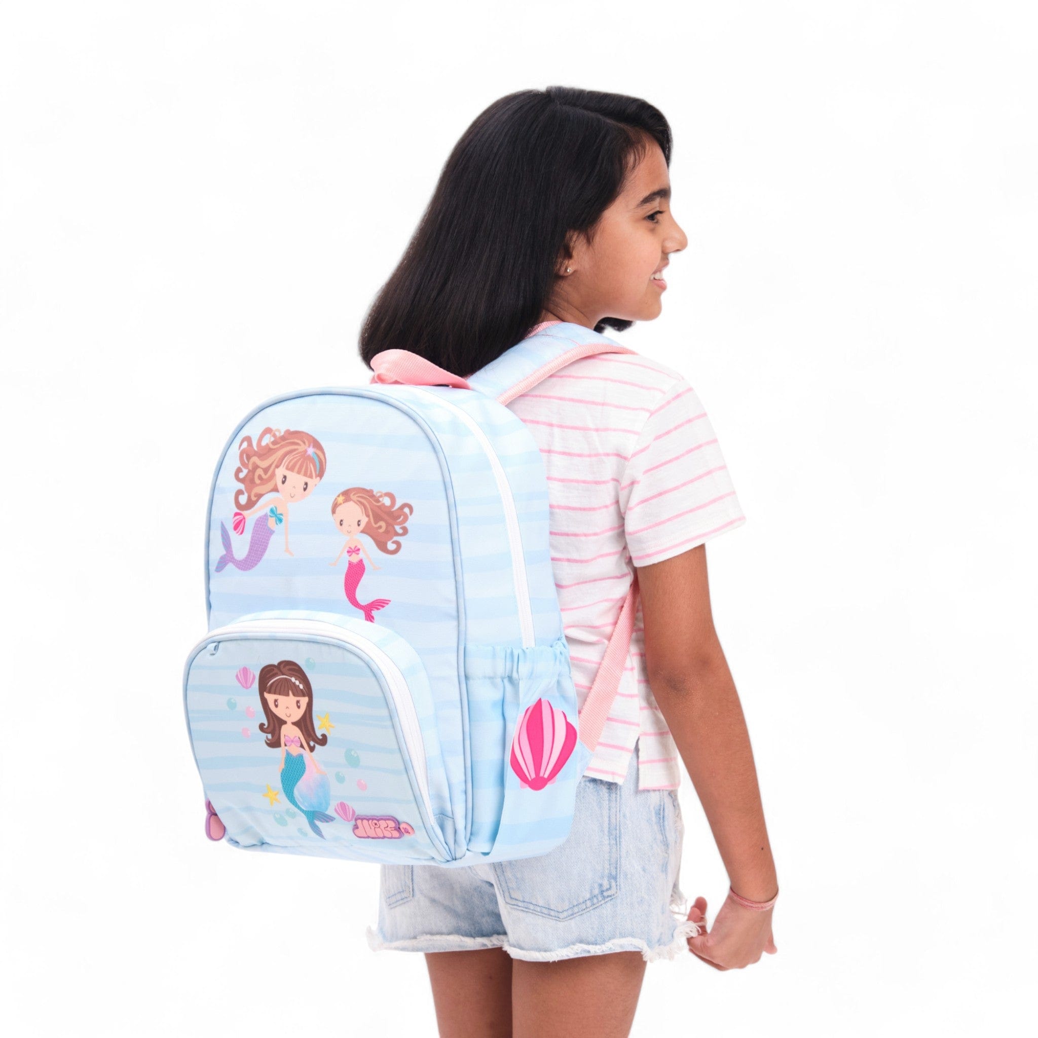 Mermaid Themed Medium Backpack Set for School, Travel & Everyday Use - Waterproof & Stylish Teen Girls Backpack with Matching Accessories