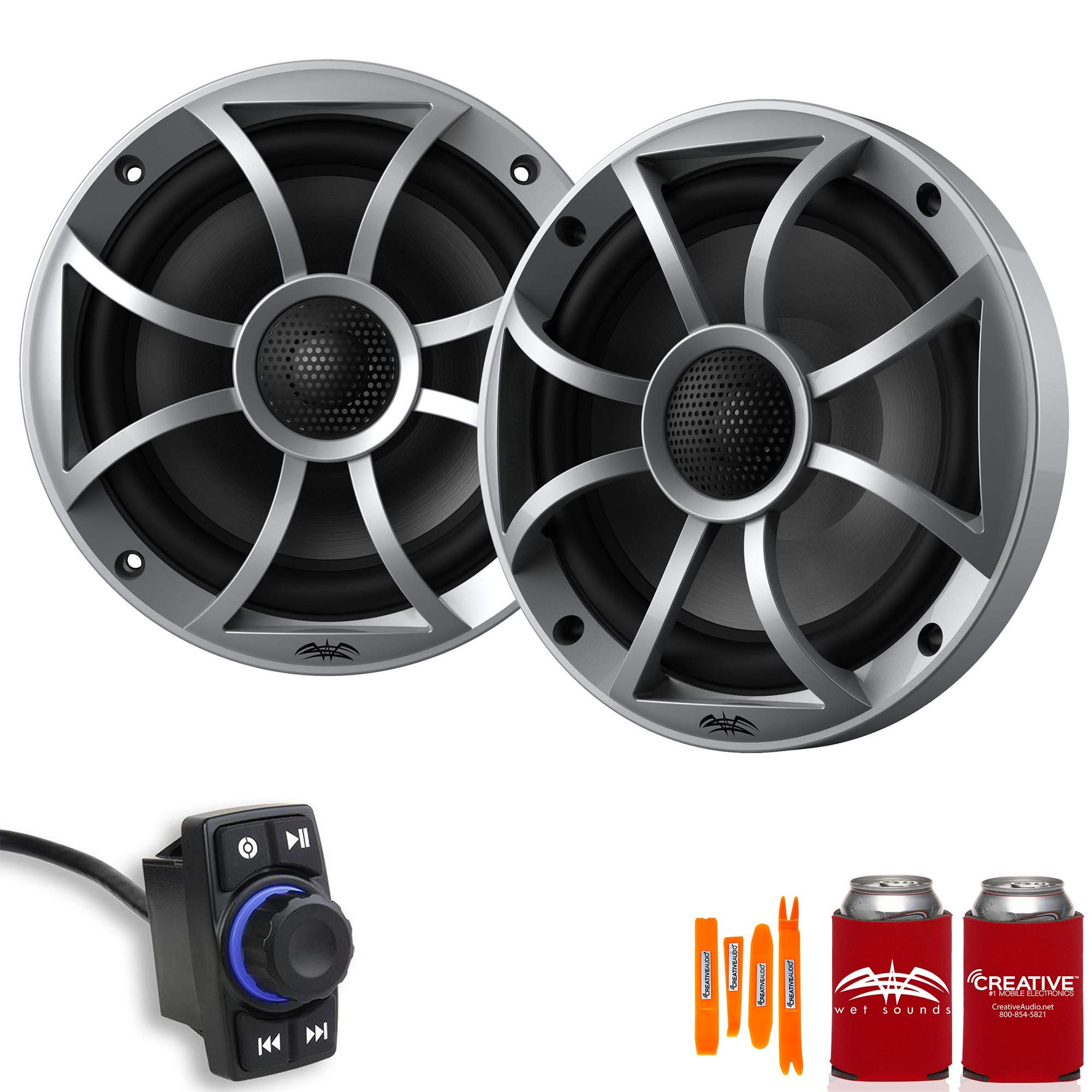 MRB2R Bluetooth Rocker Switch 200W Marine Audio System with Wet Sounds Recon 6-S 6.5
