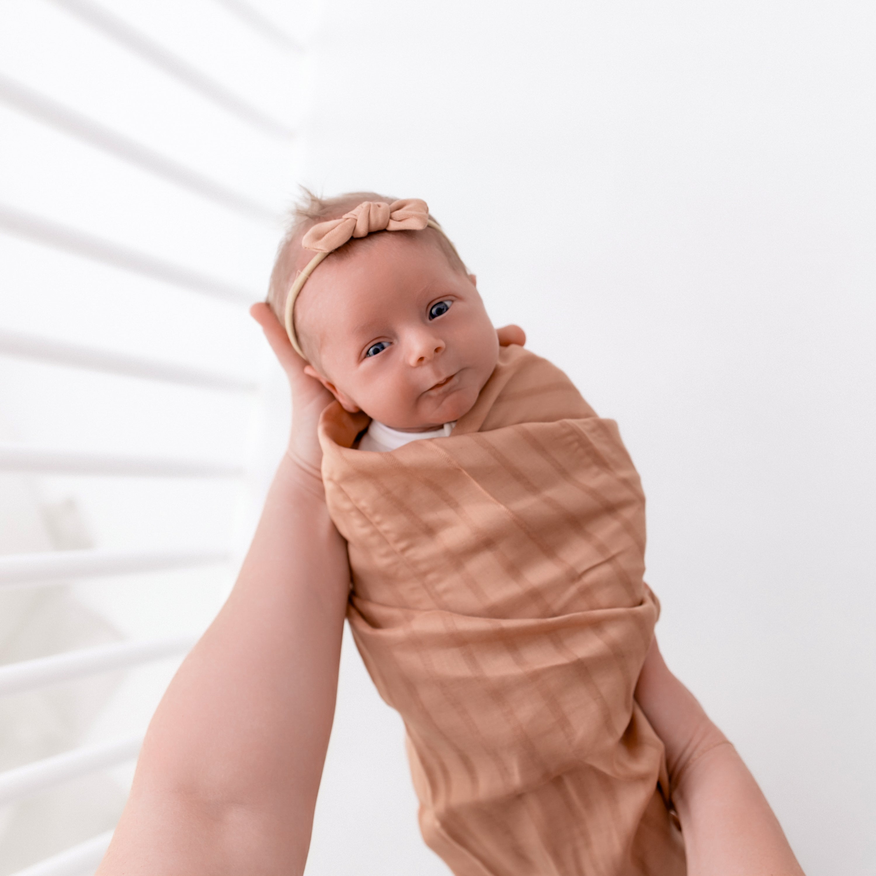 Soft Bamboo Muslin Swaddle Blanket - Breathable & Organic Baby Wrap for Newborns - Perfect for Swaddling, Nursing, and Stroller Use - Fawn Color