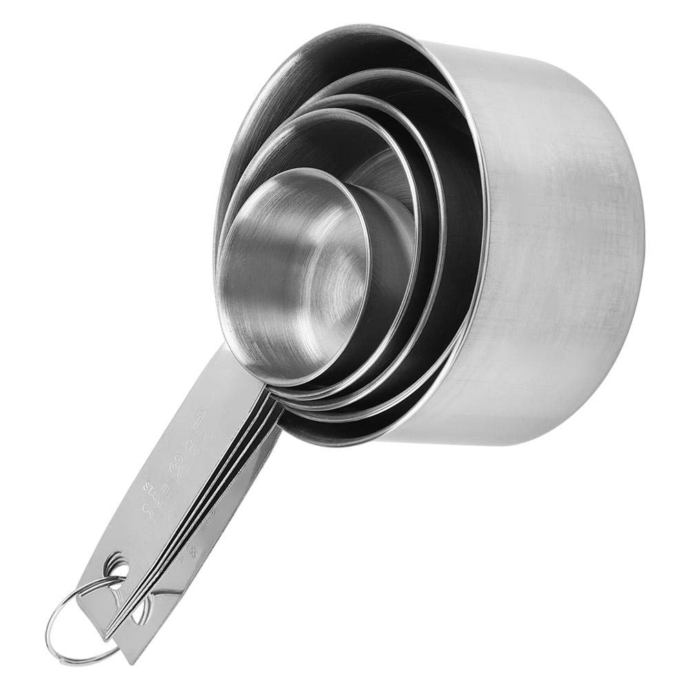 5-Piece Stainless Steel Measuring Cups Set - Precise Dry & Liquid Measuring for Baking, Cooking & Mixing - Perfect for Home Chefs & Professional Kitchens