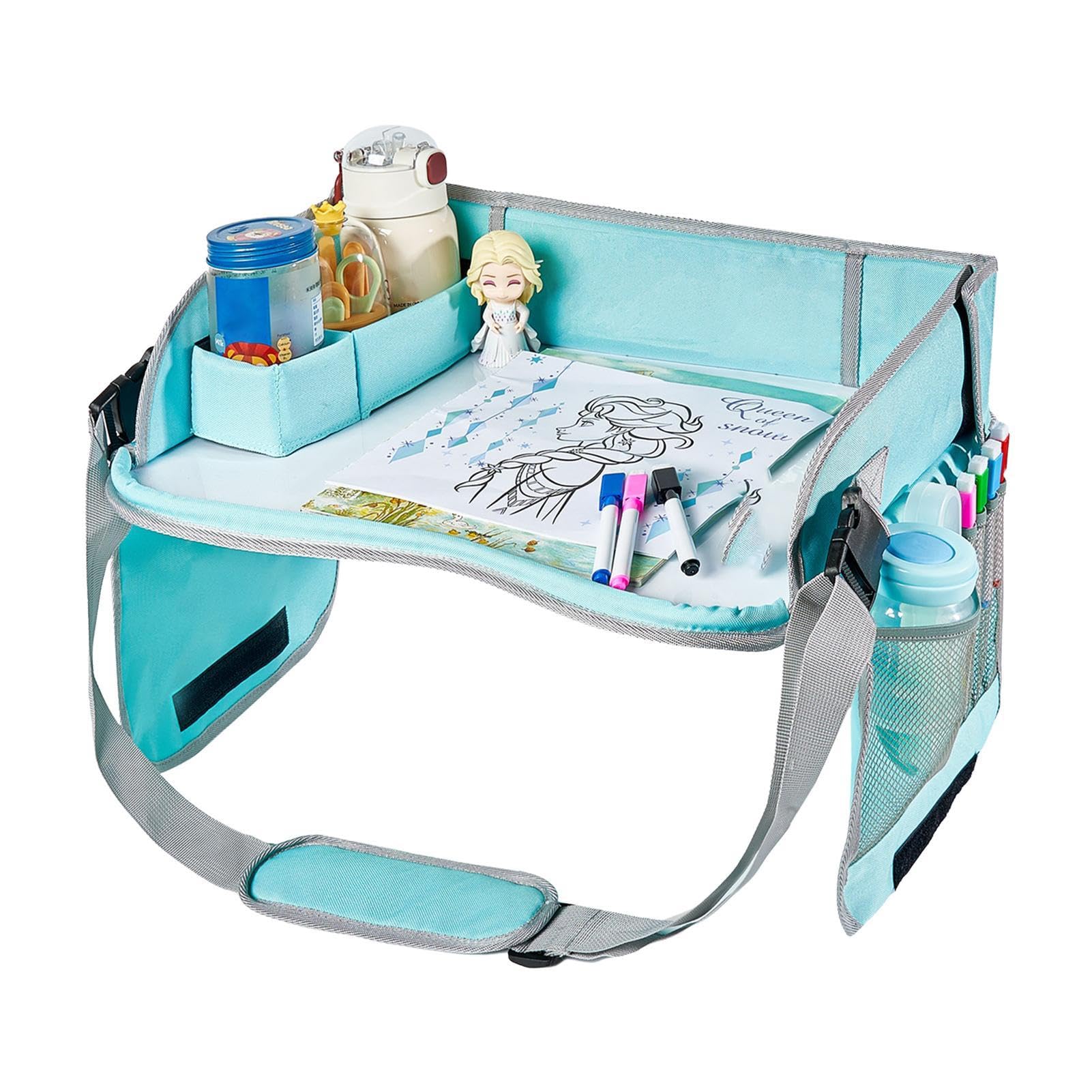 Portable Kids Car Seat Tray - Toddler Travel Snack & Activity Tray for Strollers, Airplanes & Road Trips | Durable Lap Tray for Eating, Drawing & Playing On-The-Go | Perfect for Toddlers 1-5 Years Old