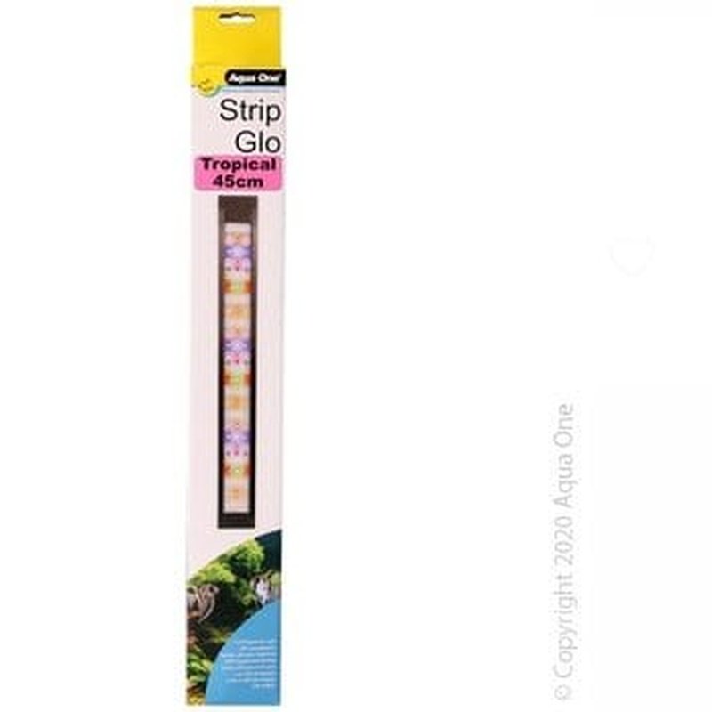 Aqua One StripGlo Tropical LED Aquarium Light - Energy Efficient Fish Tank Lighting for Freshwater & Saltwater Tanks | Perfect for Plant Growth, Coral Reefs & Aquatic Life