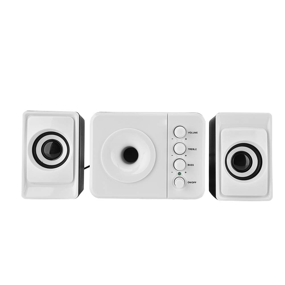 SOONHUA 2.1 USB Computer Speakers with Subwoofer - Wired PC Sound System with Bass & Volume Control for Laptop, Desktop, Gaming - Perfect for Home Office, Streaming & Music Listening (Black)