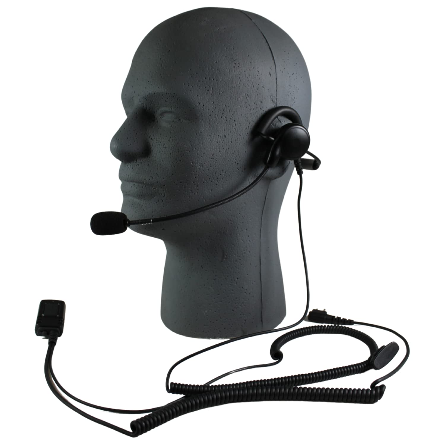 Pryme SPM-1405 Tactical Headset with Quick Disconnect - 6-Pin Hirose Style Adapter for Military, Police & Outdoor Communication - Compatible with Radios & Two-Way Devices