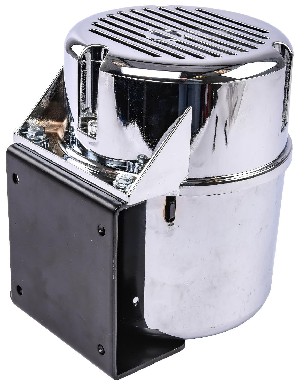 JEGS 62992 12V Electric Vacuum Pump - Chrome Concealed Canister for Car Brake Boosting, HVAC Systems & Automotive Maintenance | High Performance Compact Design