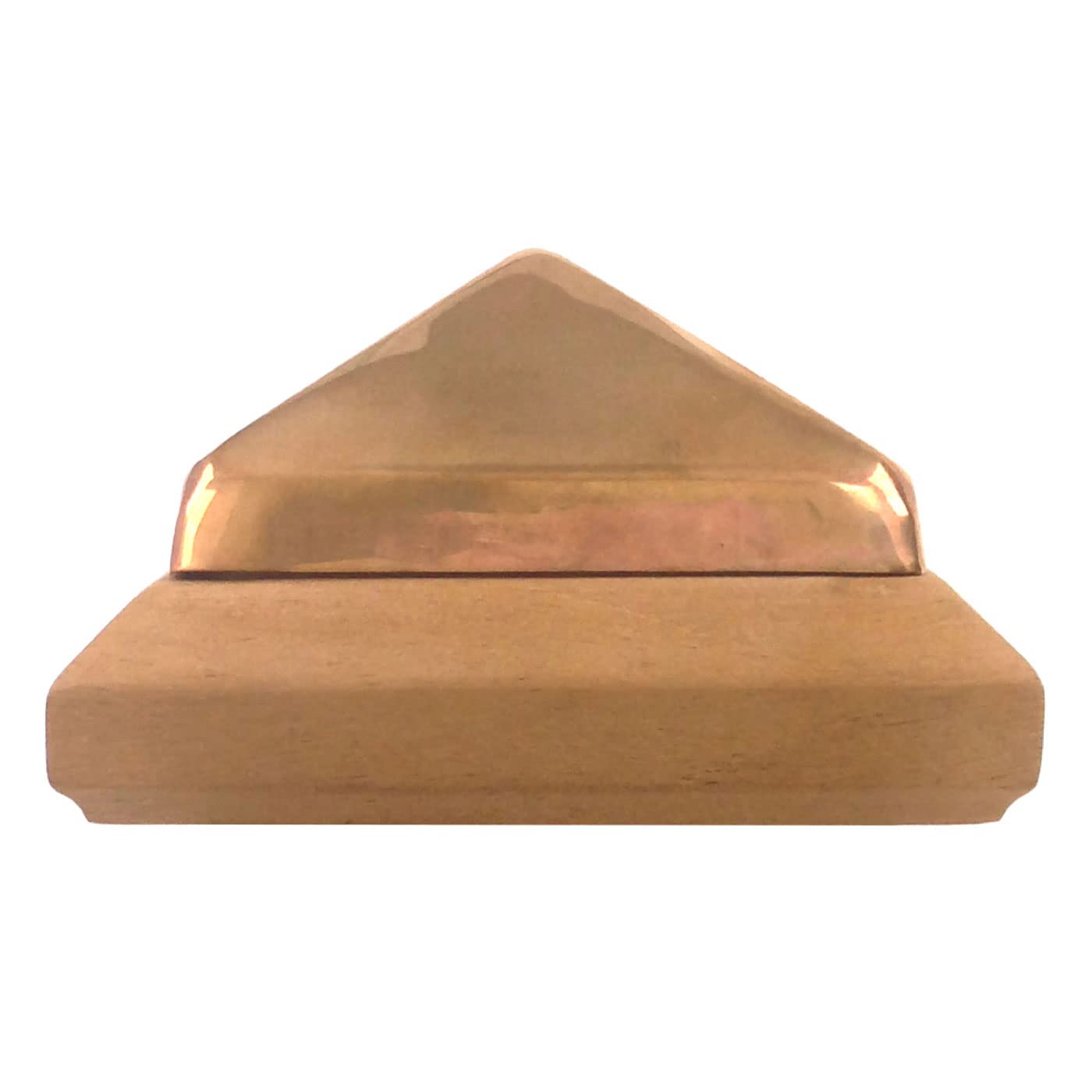 4x4 Traditional Flat Wood Post Caps with Copper Pyramid (5-Pack) - One-Piece Miterless Design for Fence & Deck Protection (5, 3-1/2 in.) - Weatherproof Outdoor Post Toppers for Patio, Pergola and Garden Decoration
