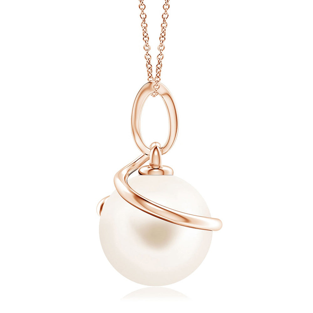8mm Freshwater Cultured Pearl Necklace & Ring Set with Moissanite Accents - Elegant Jewelry Gift for Women, Perfect for Weddings, Anniversaries & Special Occasions
