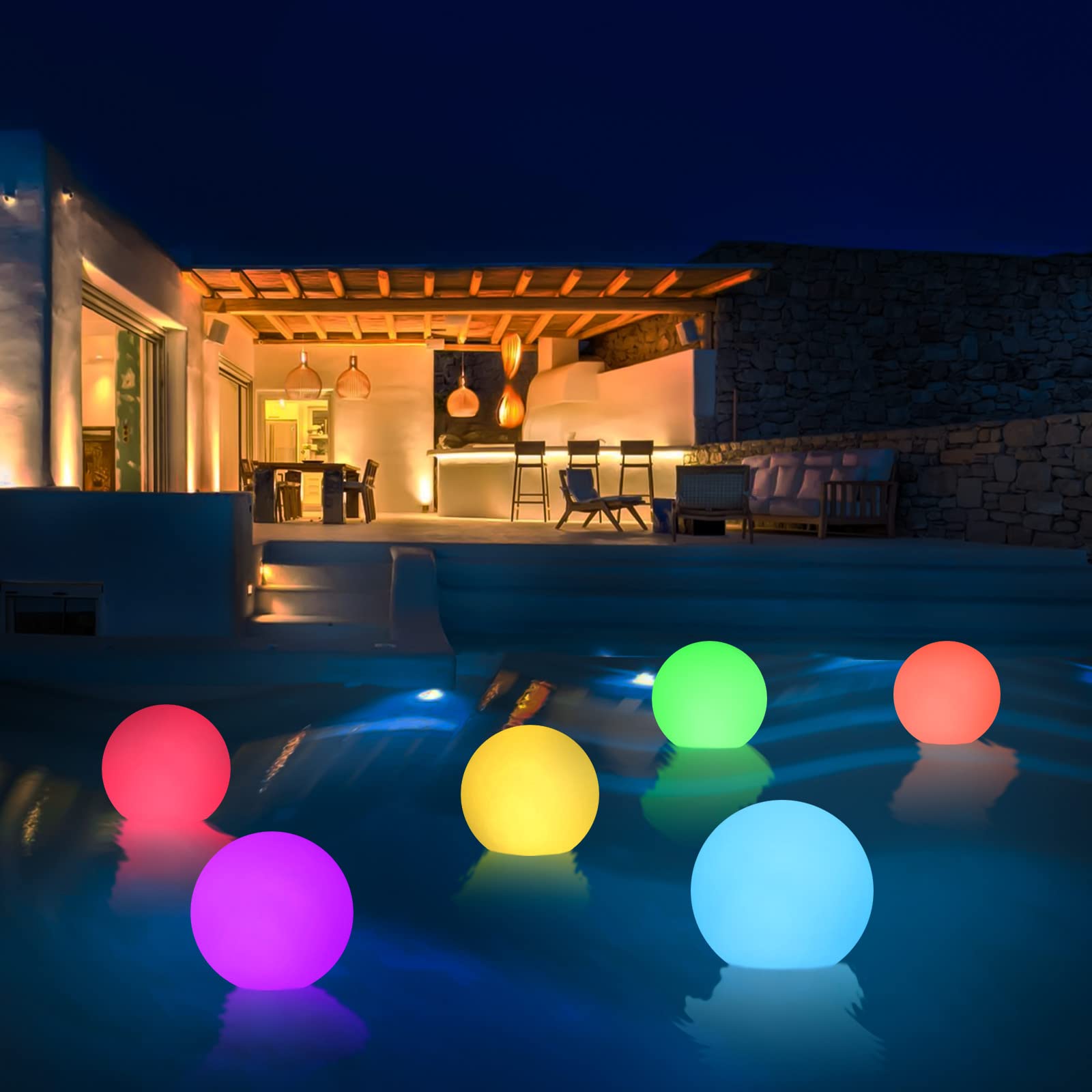 3 Inch LED Floating Pool Lights - IP68 Waterproof Glow Balls for Swimming Pools, Hot Tubs, Ponds & Night Decor (6 Pack) | Perfect for Pool Parties, Garden Lighting & Backyard Decorations