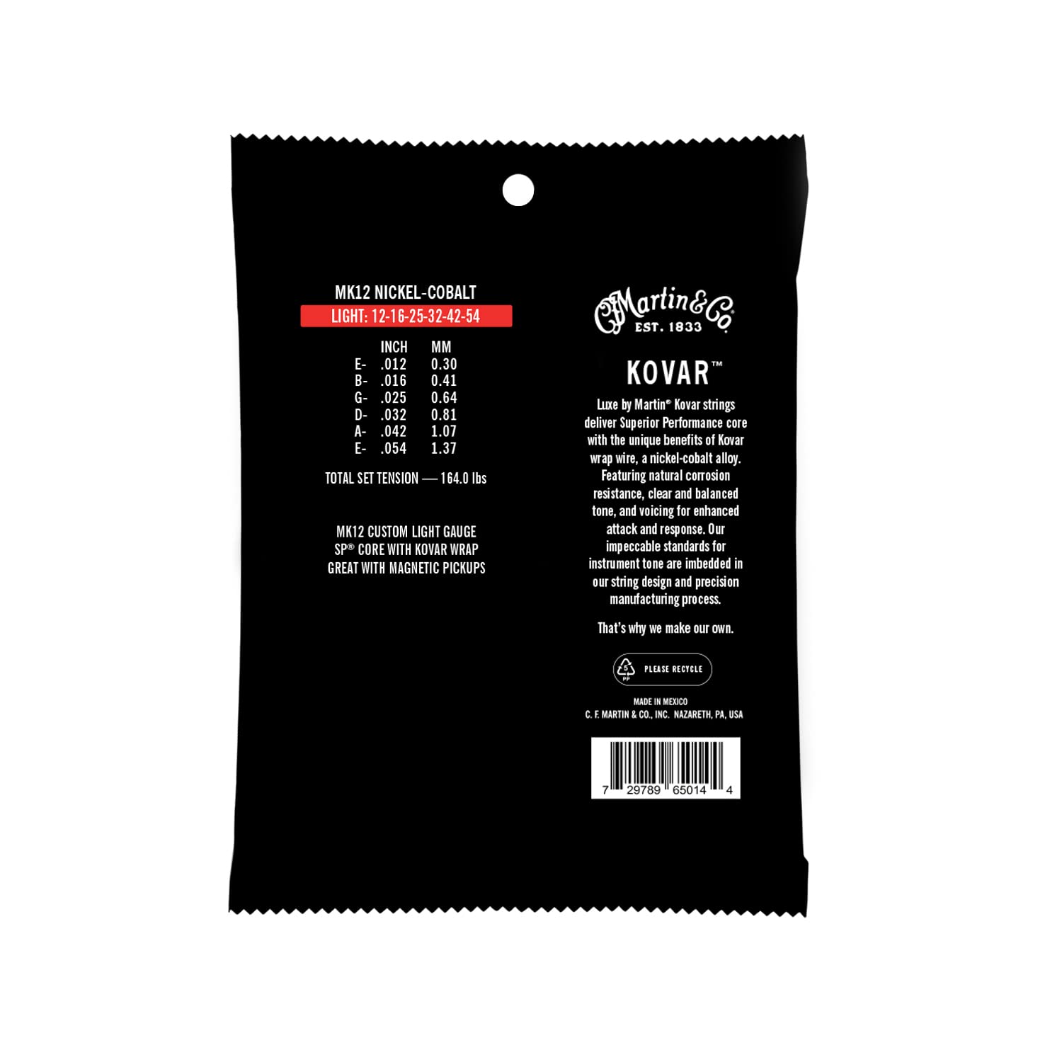 Premium Martin Kovar Acoustic Guitar Strings - Light Gauge Nickel-Cobalt Alloy for Bright Tone & Longevity | Perfect for Studio Recording, Live Performances & Practice Sessions