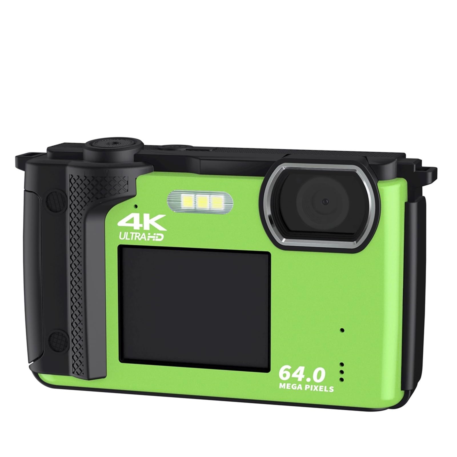 64MP Dual Screen Video Camera with 4K UHD, 16X Zoom - Perfect for Vlogging, Selfie Recording, Live Streaming & YouTube Content Creation (Includes 64GB Card & Extra Battery) - Ideal for Travel, Events, and Home Video Projects