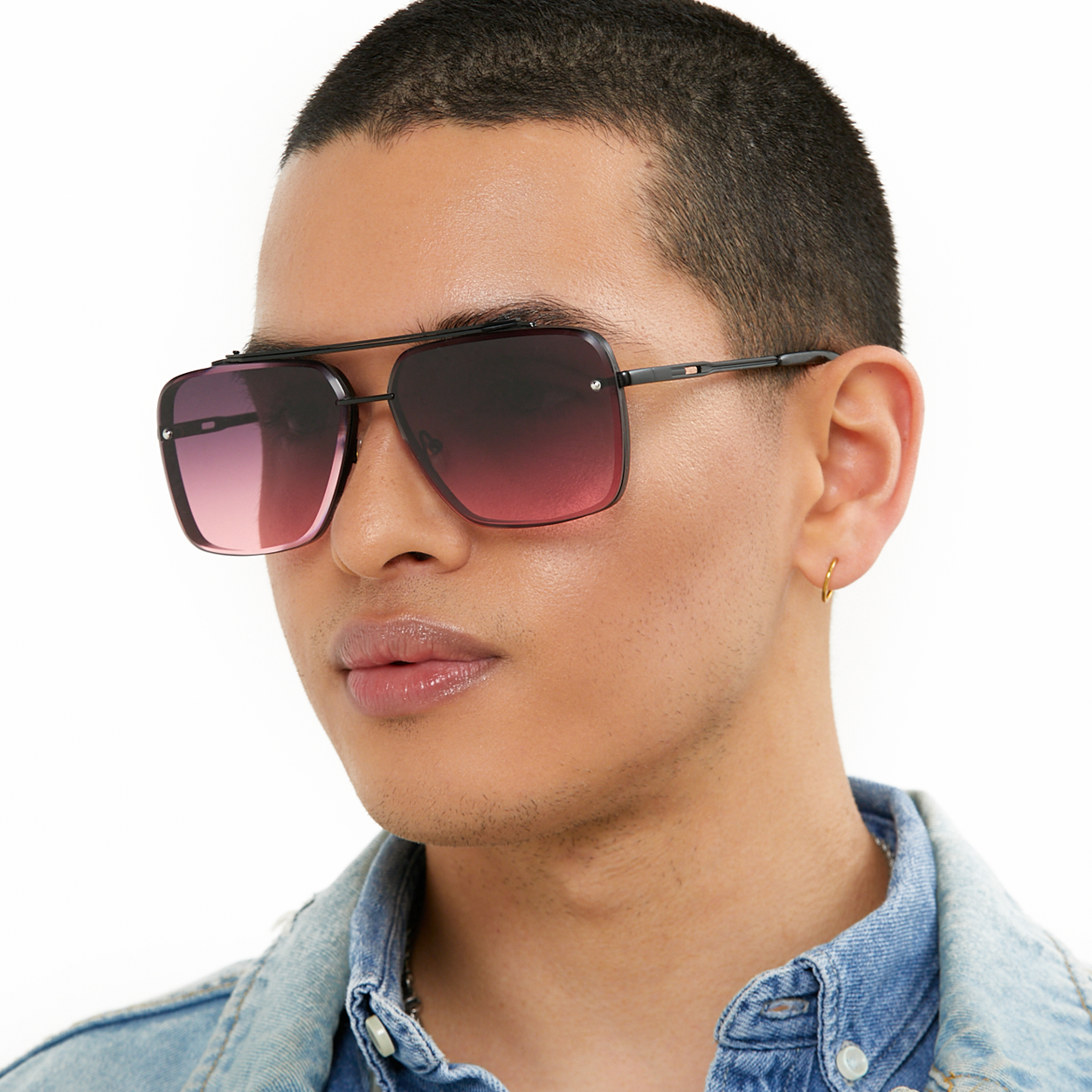 Bella Ruby Oversized Square Aviator Sunglasses for Women - Trendy Retro Style UV Protection - Perfect for Driving, Beach, and Outdoor Activities