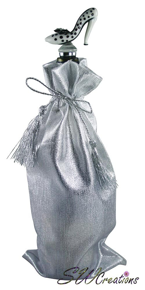 Elegant Polka Dot High Heel Wine Stopper - Decorative & Functional Wine Bottle Cork for Parties, Weddings & Home Bars