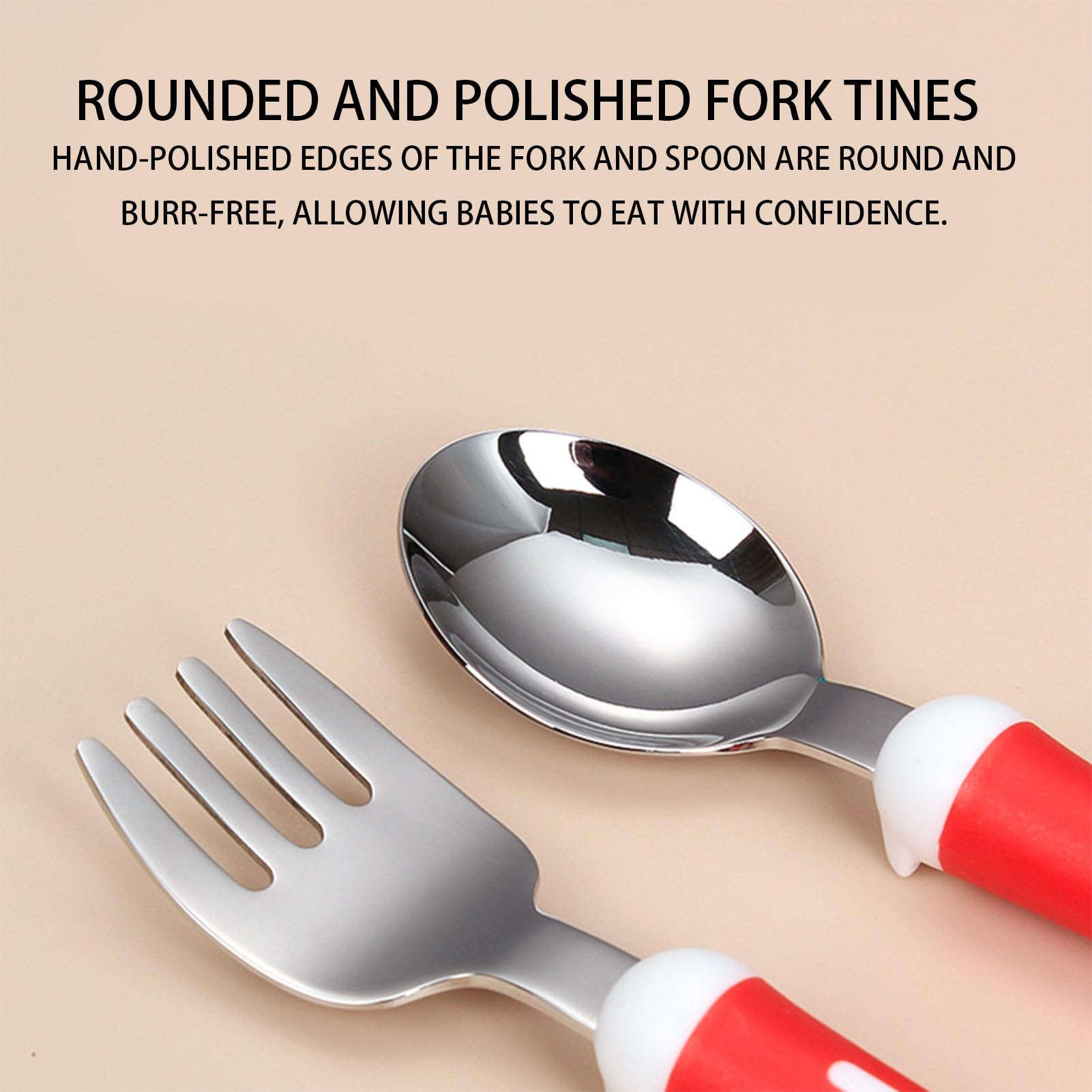 Stainless Steel Toddler Forks and Spoons Set - BPA-Free Baby Utensils for Self Feeding | Durable Kids Silverware for Toddlers | Perfect for Daycare, Travel & Learning to Eat Independently