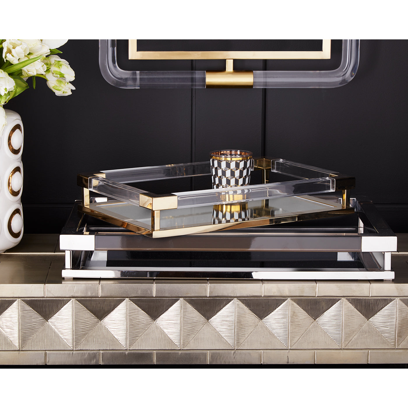 Jacques Small Serving Tray - Elegant Decorative Tray for Coffee Table, Dining Table, and Home Decor - Perfect for Serving Snacks, Jewelry Display, and Organizing Essentials