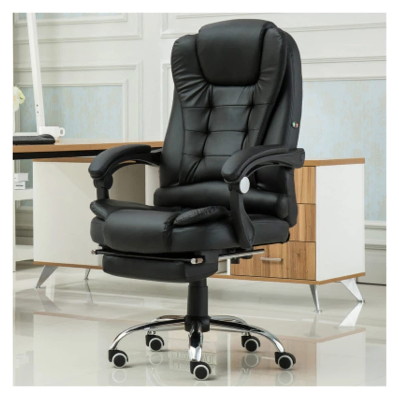 Premium Ergonomic Gaming Chair with Massage - PU Leather Office Chair, Reclining Computer Chair with Swivel & Height Adjustment for Home, Office & Gaming Setup