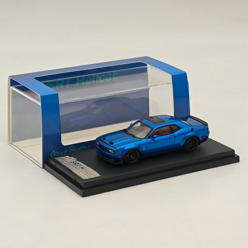 1:64 Scale SH Dodge SRT Hellcat Muscle Sports Diecast Model Car - Blue Collectible Toy for Adults & Kids - Perfect for Display, Gifts, and Racing Game Scenes