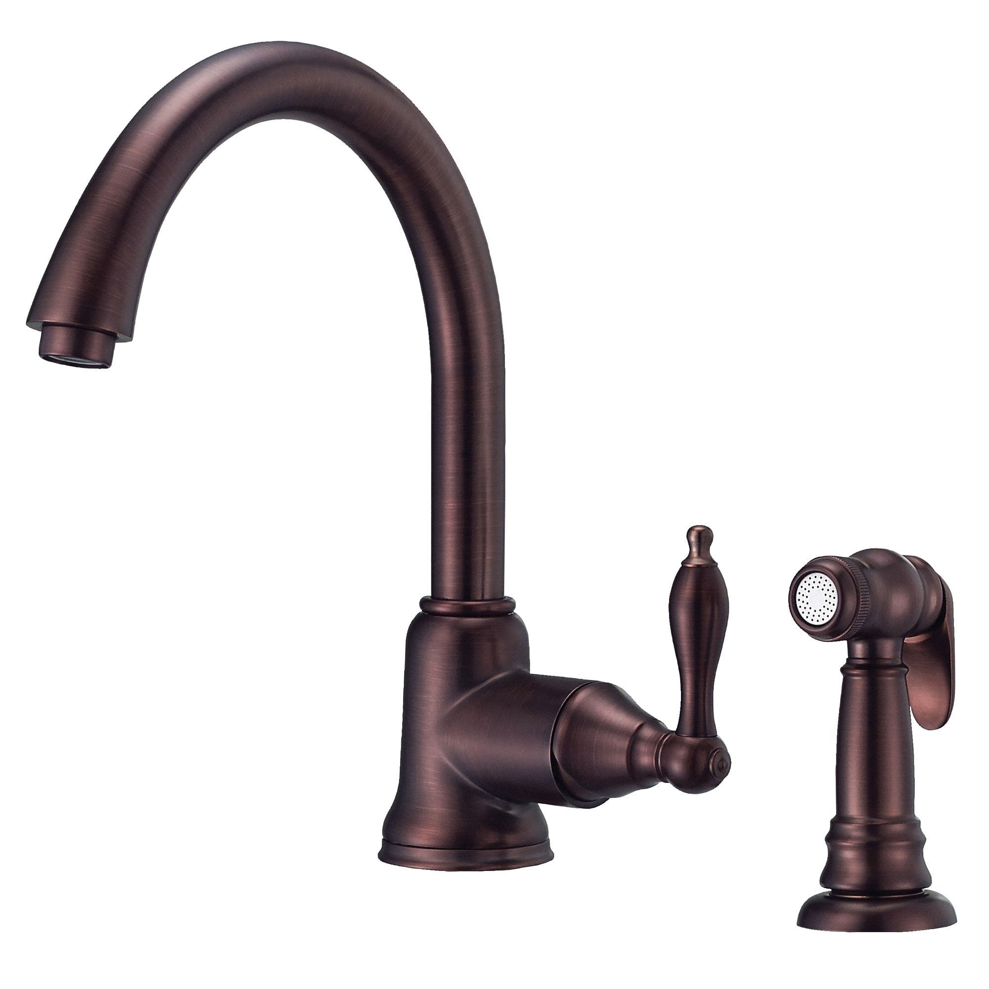 Danze Fairmont Oil Rubbed Bronze Single Handle Gooseneck Kitchen Faucet with Pull Down Sprayer - Perfect for Modern Farmhouse & Commercial Style Kitchens