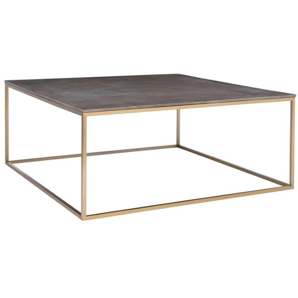 BOWERY HILL Modern Coffee Table - Brushed Brass Finish - Contemporary Living Room Furniture for Small Spaces & Apartments