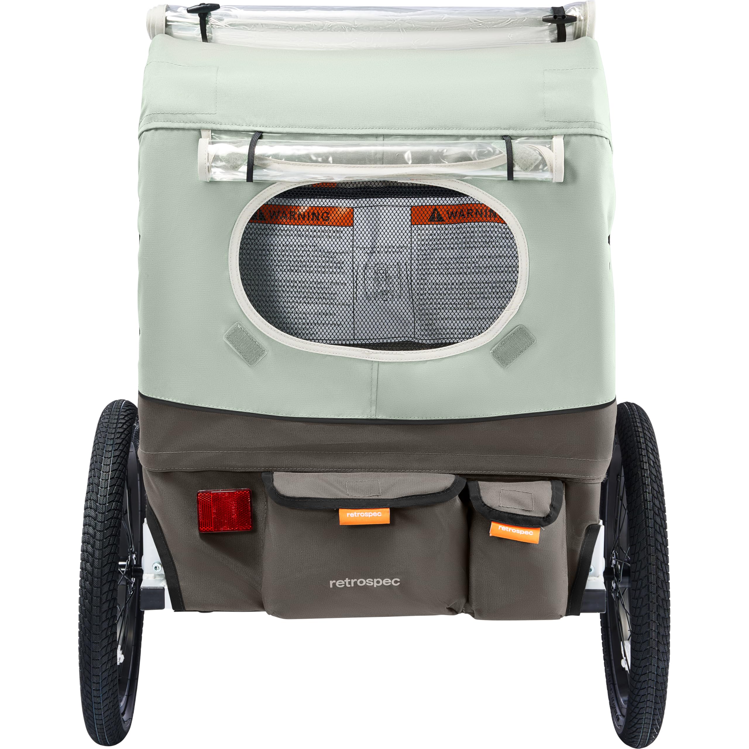 Retrospec Rover Plus Foldable Bike Trailer for Kids - Single & Double Passenger Child Carrier with 5-Point Safety Harness, Reflective & Weather-Resistant Fabric, Safety Flag - Supports 40-80 lbs - Perfect for Family Cycling, Outdoor Adventures & Commuting