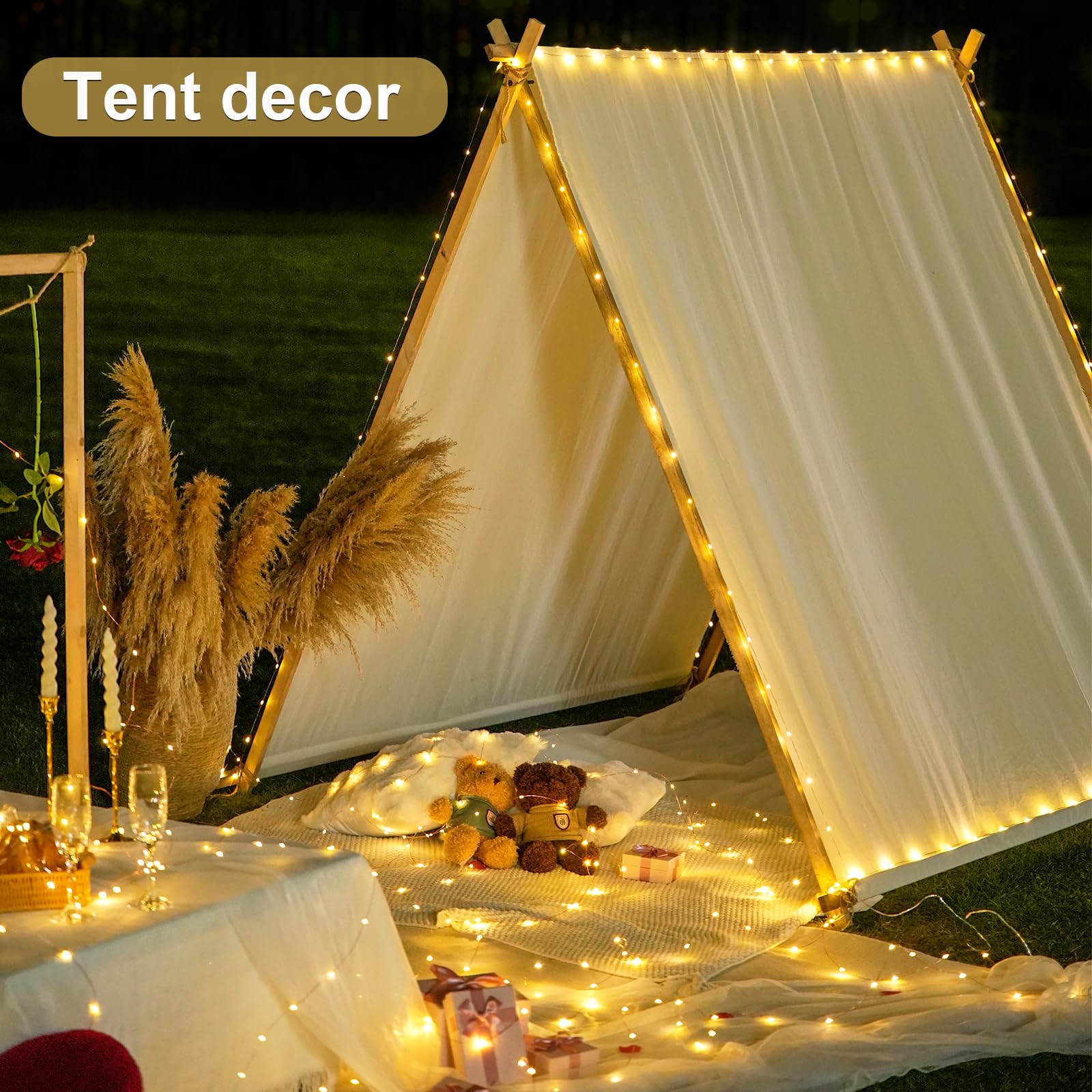 JMEXSUSS 2 Pack 400 LED 132ft Battery Operated Fairy Lights with Remote - Warm White Twinkle String Lights for Bedroom, Indoor, Outdoor, Patio, Tree & Valentine's Day Decorations | Perfect for Wedding, Party, Garden and Holiday Lighting