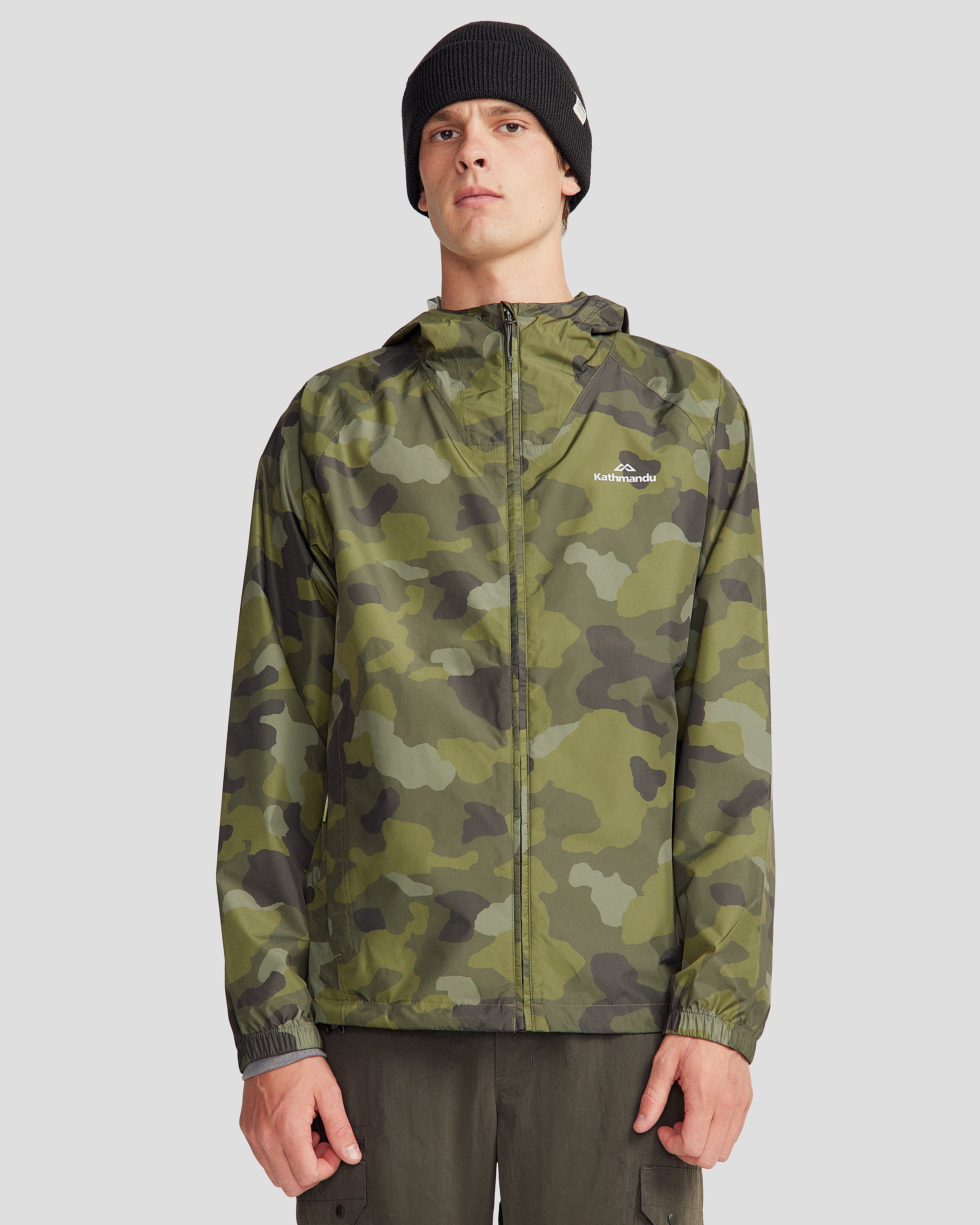 Pocket it 2L Men's Waterproof Rain Jacket v4 - Light Moss Tree Camo Print for Outdoor Hiking, Camping & Urban Commute