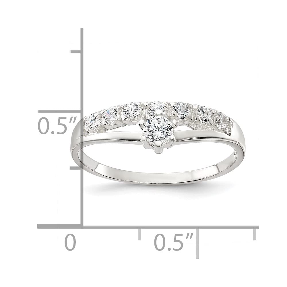 925 Sterling Silver Row & Solitaire Cubic Zirconia Ring for Women - Elegant Fine Jewelry Gift for Her, Perfect for Anniversaries, Engagements & Special Occasions