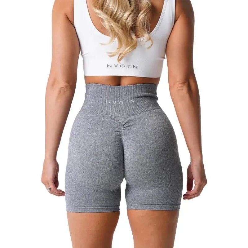 NVGTN Scrunch Seamless Yoga Shorts for Women - High Waisted Spandex Workout Shorts with Butt Lifting Design, Breathable & Elastic Gym Running Athletic Shorts - Perfect for Yoga, Pilates, Running & Lounge Wear