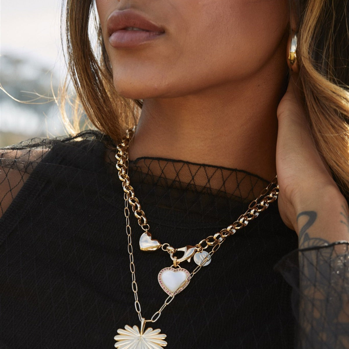 Jane Win A Little Bit of LOVE Rolo Chain Necklace - Dainty Gold Plated Jewelry for Women - Perfect for Valentine's Day, Anniversary & Everyday Wear