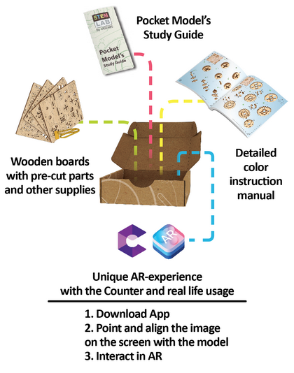 UGears Counter STEM LAB Educational Model Kit - DIY Mechanical Wooden Puzzle for Kids & Adults - Learn Gears & Counting - Perfect for Classroom, Homeschool & Family Game Night