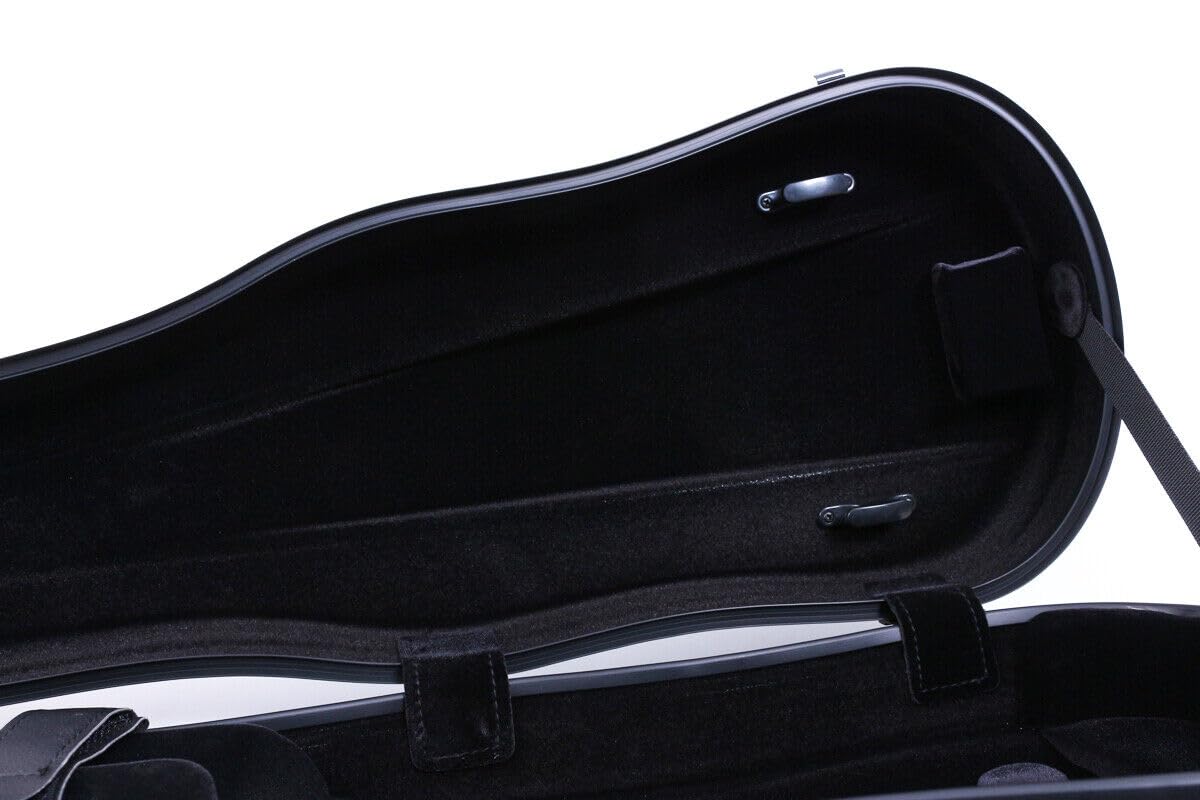 Premium 4/4 Full Size Violin Case - Carbon Fiber Hard Shell, Lightweight & Durable, Anti-Scratch Protection, Built-in Hygrometer, Backpack Design (Black) - Perfect for Travel, Performances & Professional Musicians