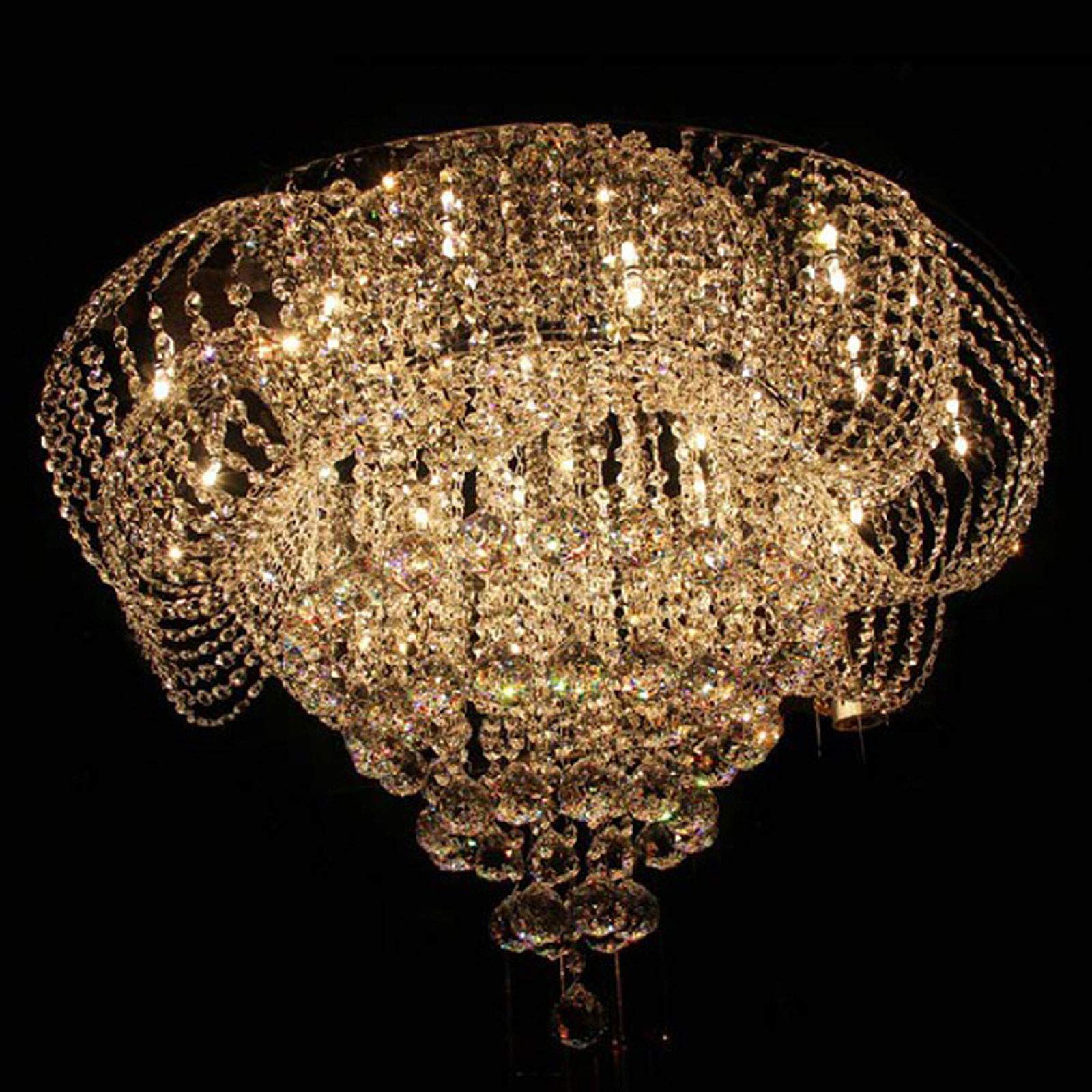 Elegant Modern K9 Crystal Chandelier LED Ceiling Light - European Style Luxury Crystal Lamp for Dining Room, Bedroom & Living Room - Perfect for Home Decor, Wedding Venues and Upscale Restaurants